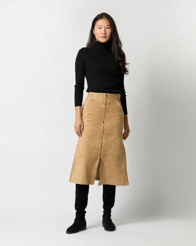 Elsa Riding Skirt in Camel Suede