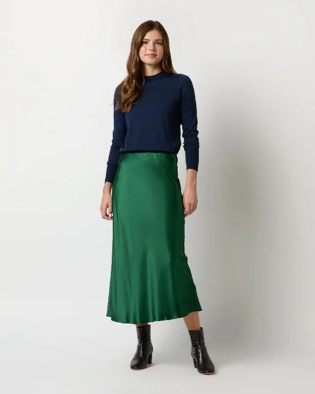 Mare Skirt in Forest Silk Charmeuse