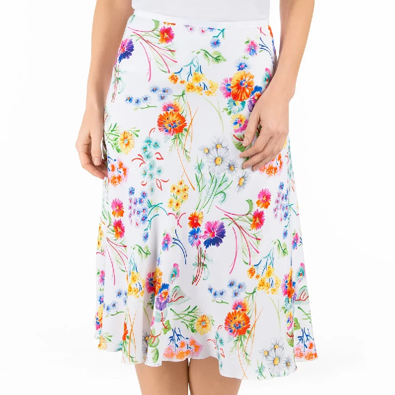 Bias Cut Skirt in Painted Posy