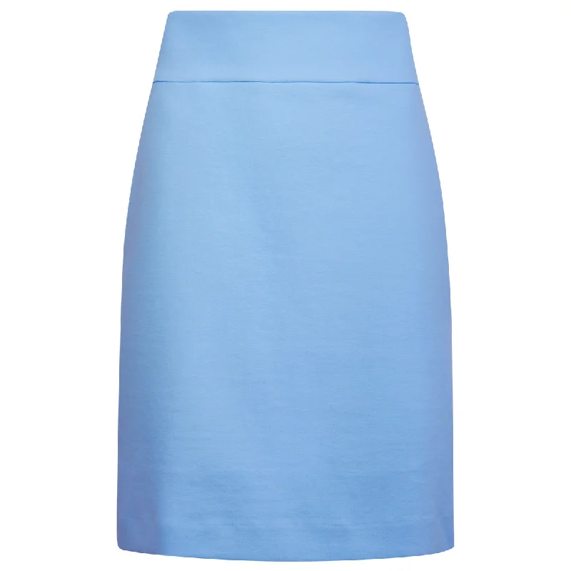 Cotton Knit Pull-on Skirt in Zen Blue