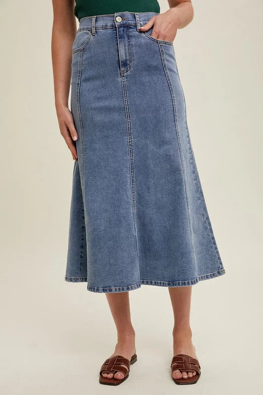 Flare Denim Skirt