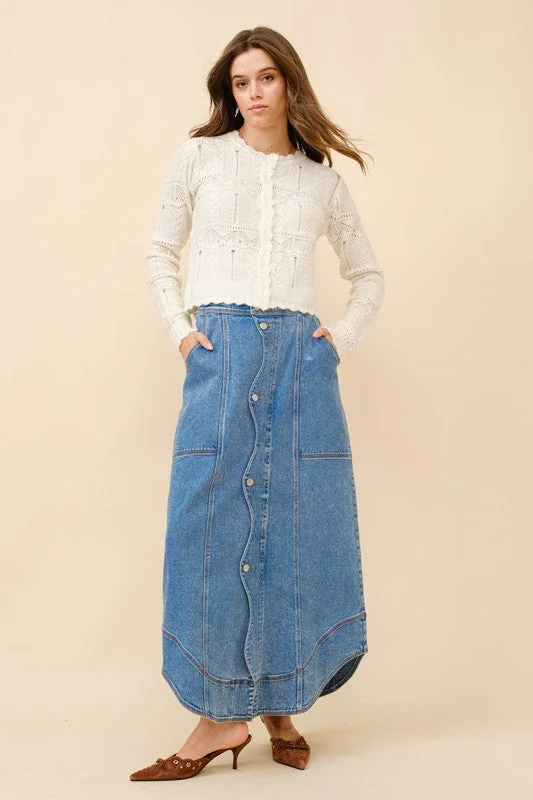 Get in the Groove Denim Skirt