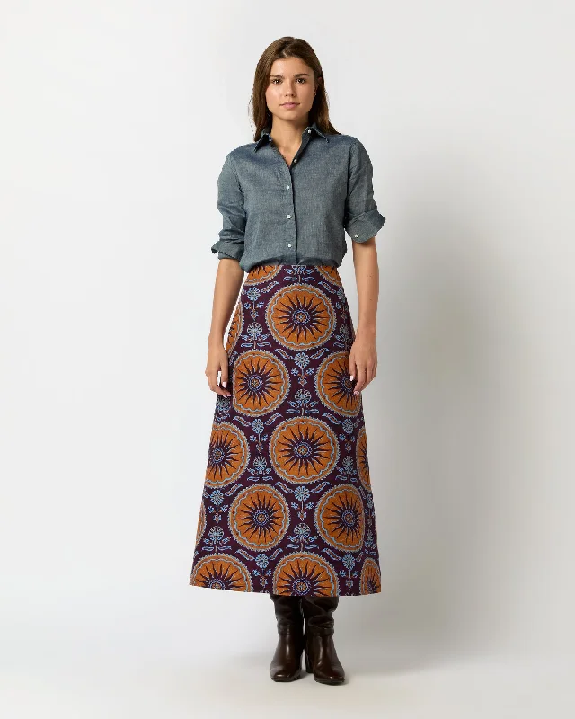 A-Long Skirt in Purple Sovereign Cady Wool