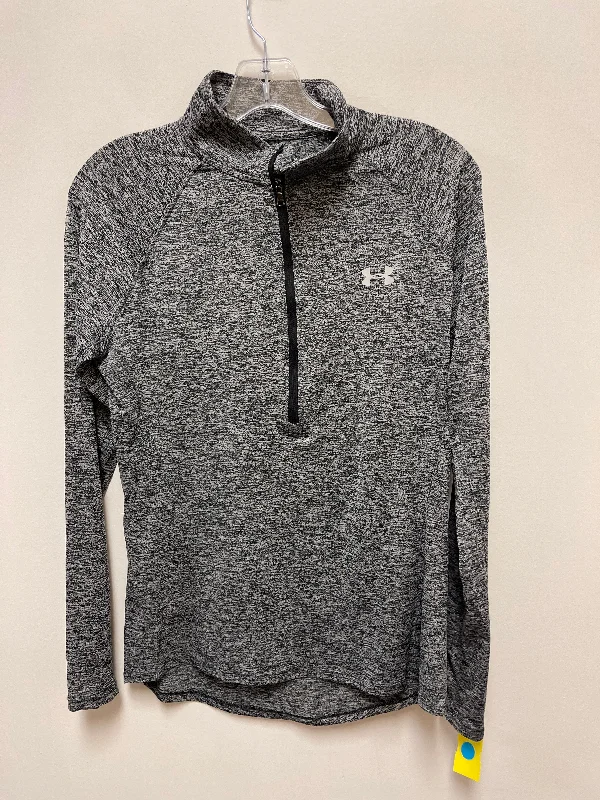 Athletic Top Long Sleeve Crewneck By Under Armour In Grey, Size: M