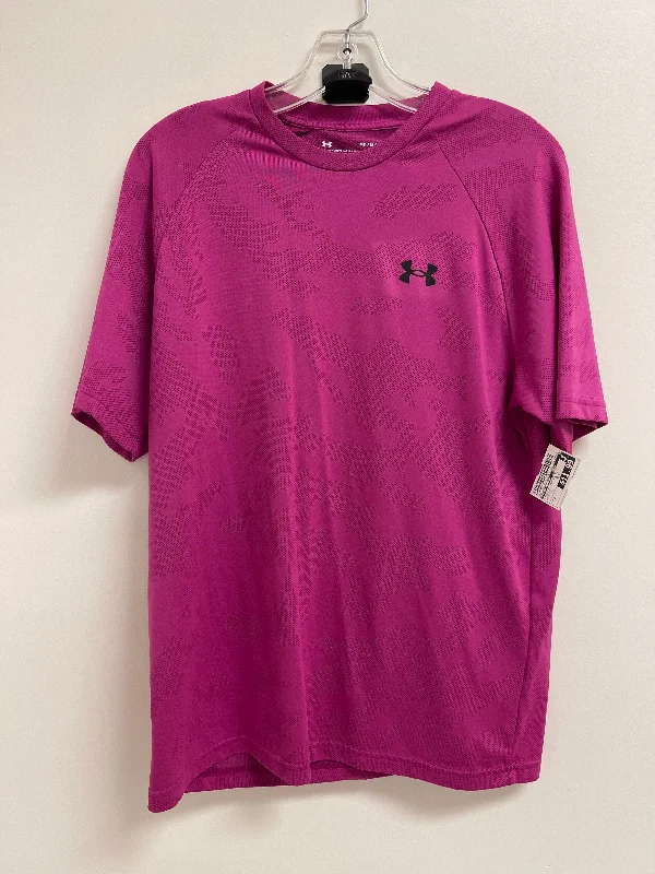 Athletic Top Short Sleeve By Under Armour In Pink, Size: M