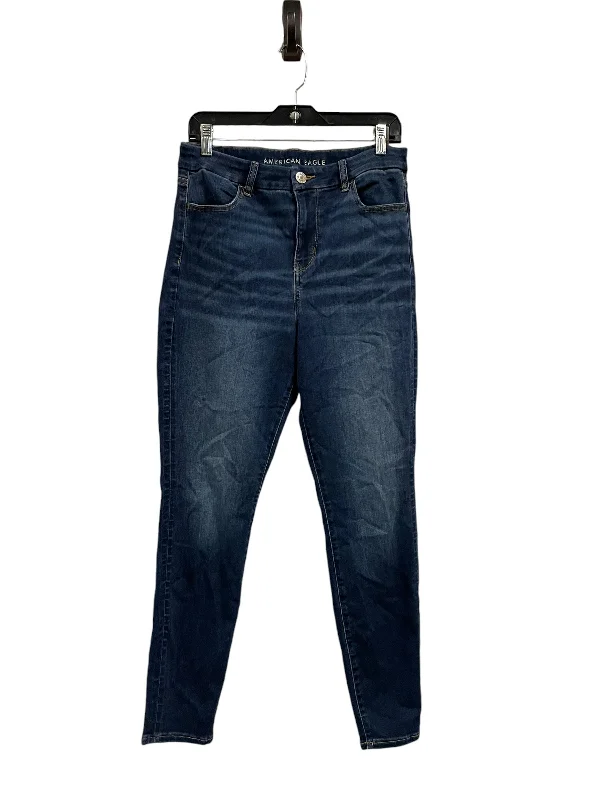 Jeans Skinny By American Eagle In Blue Denim, Size: 10