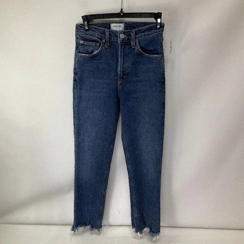 Jeans Straight By Agolde In Blue Denim, Size: 0