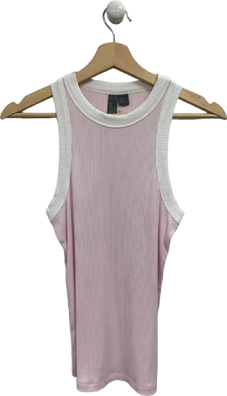 Sweaty Betty Pink Ribbed Tank Top UK XS