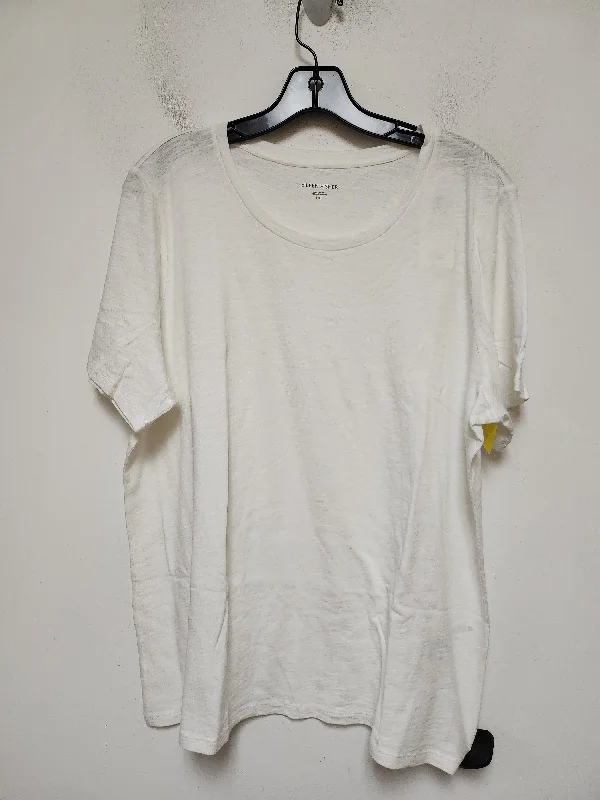 Top Short Sleeve Basic By Eileen Fisher In White, Size: L