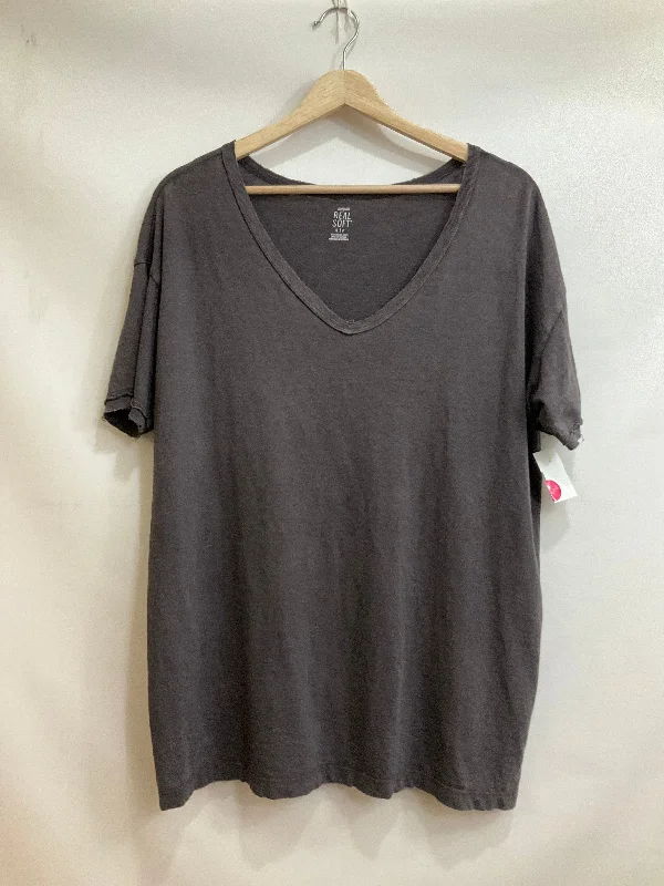 Top Short Sleeve By Aerie In Grey, Size: S