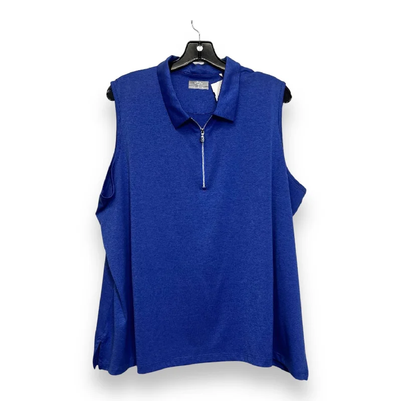 Top Short Sleeve By Callaway In Blue, Size: 3x