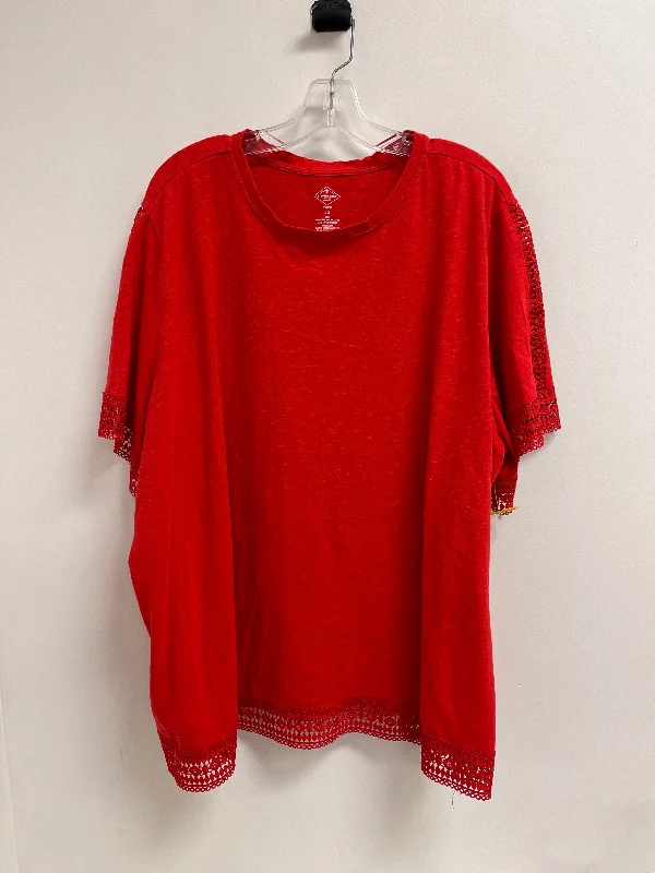 Top Short Sleeve By St Johns Bay In Red, Size: 4x