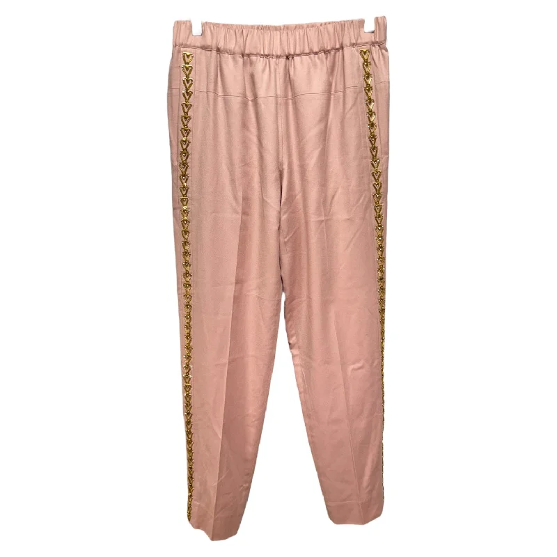 Embellished Italian Wool Pull On Pant By J. Crew Collection In Mauve, Size: 0