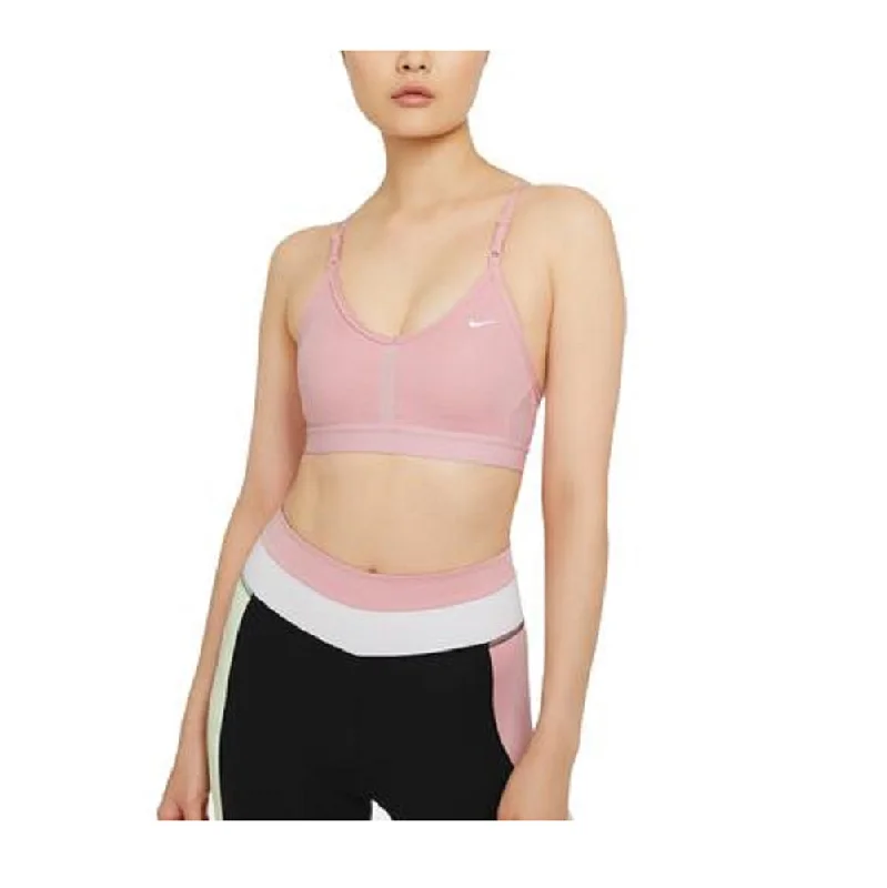 Nike Women's Indy V Neck Low Impact Sports Bra Pink Size X-Small