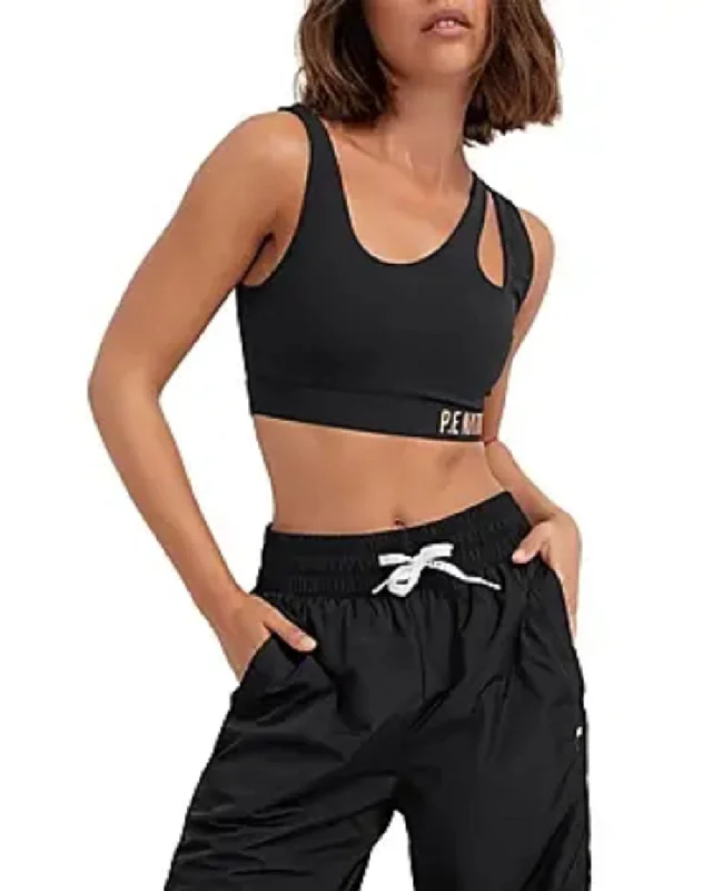 P.E NATION Women's Basket Cut Sports Bra, Black, XS