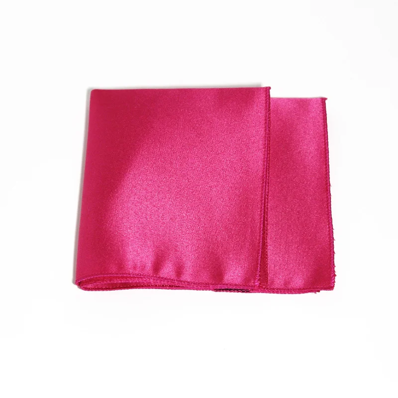 Fuchsia Poly/Satin Pocket Square