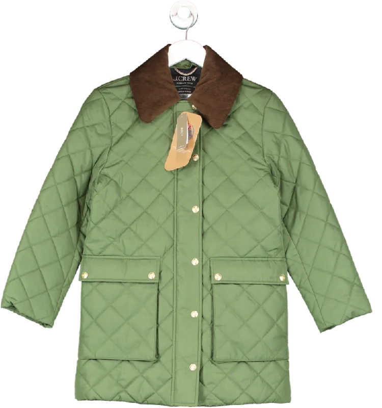 J.CREW Green Heritage Quilted Barn Jacket With Primaloft UK XS