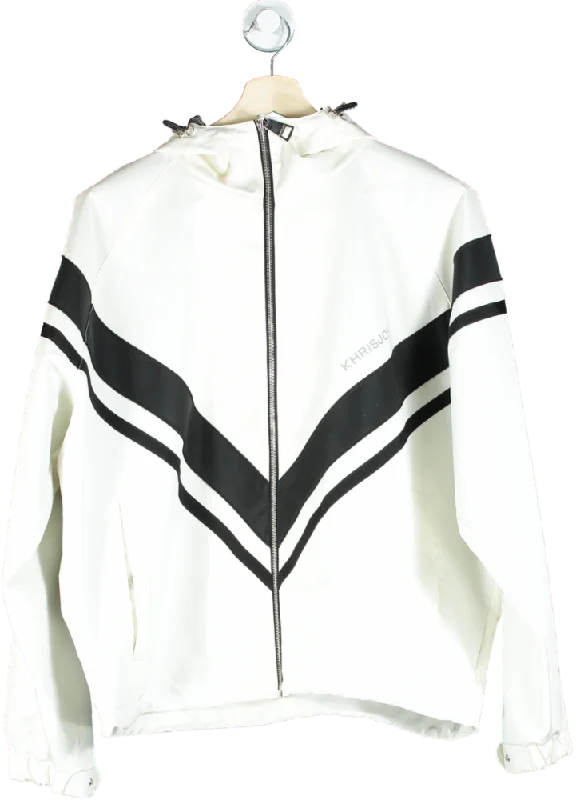 KHRISJOY White / Black Logo-Printed Jacket ONESIZE