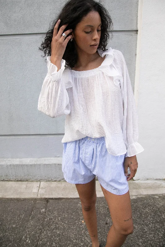 LONG SLEEVE RUFFLED BLOUSE