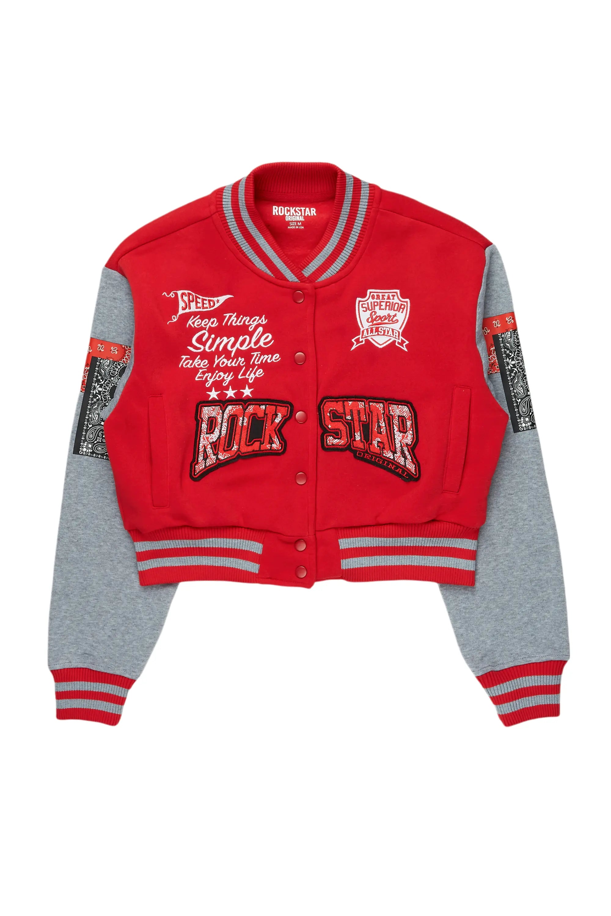 Dedtrica Red Varsity Jacket