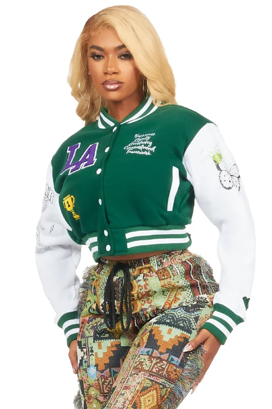 Momo Green Varsity Jacket