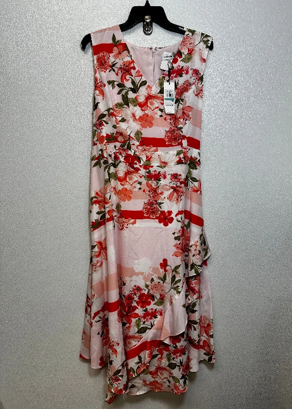 Dress Casual Midi By Calvin Klein O In Floral, Size: 16