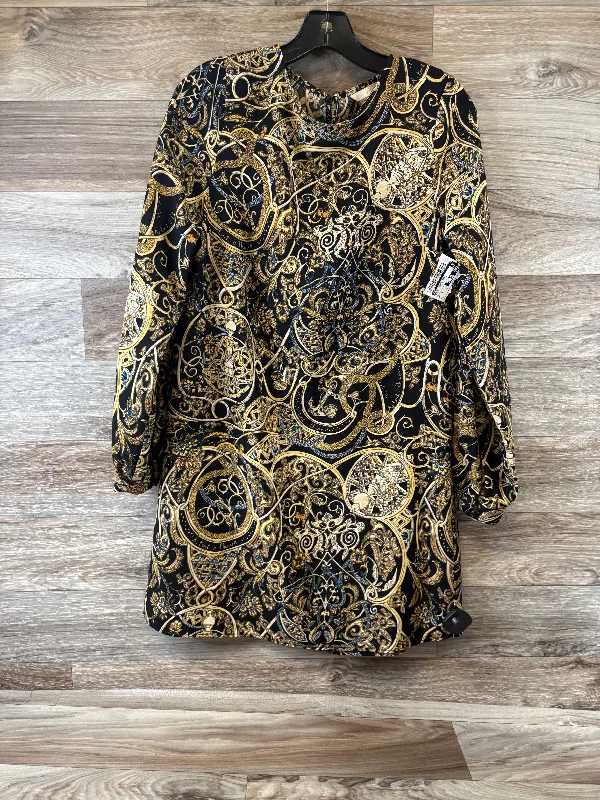 Dress Casual Midi By H&m In Black & Yellow, Size: S