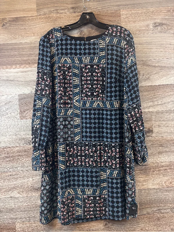 Dress Casual Midi By Loft In Blue & Brown, Size: 6