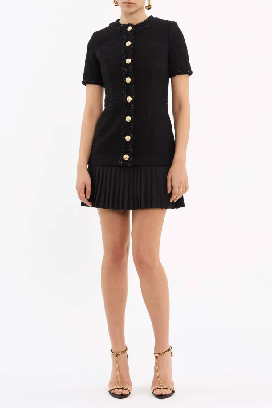 Margo Short Sleeve Mini Dress Black