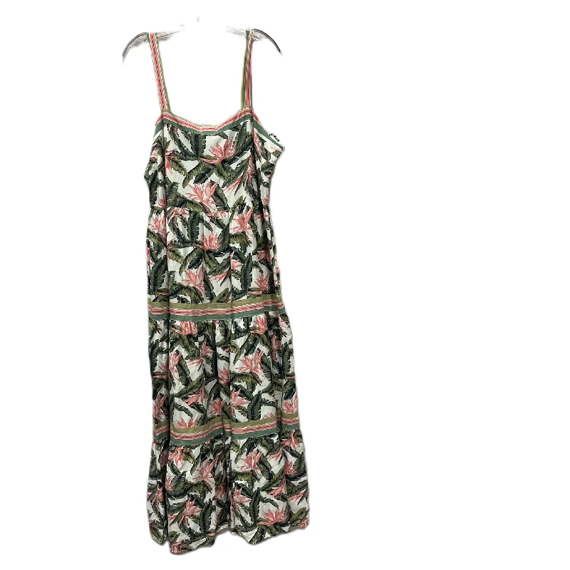 Dress Casual Maxi By Loft In Green & Pink, Size: Xl