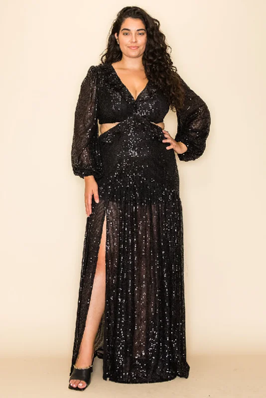 Plus Size Long Sleeve Maxi Dress