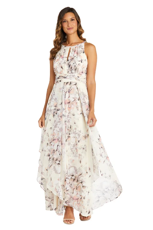 R&M Richards 9348 Long Printed Maxi Dress