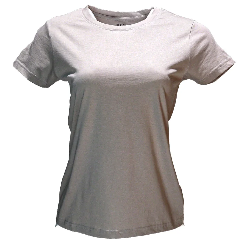 Beige Short Sleeve Crew Neck T