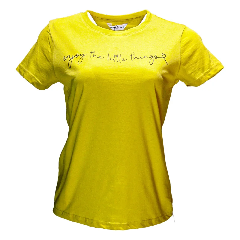 Yellow Printed T Shirt