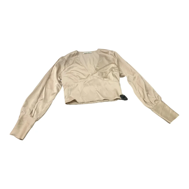 Blouse Long Sleeve By Abercrombie And Fitch In Cream, Size: S