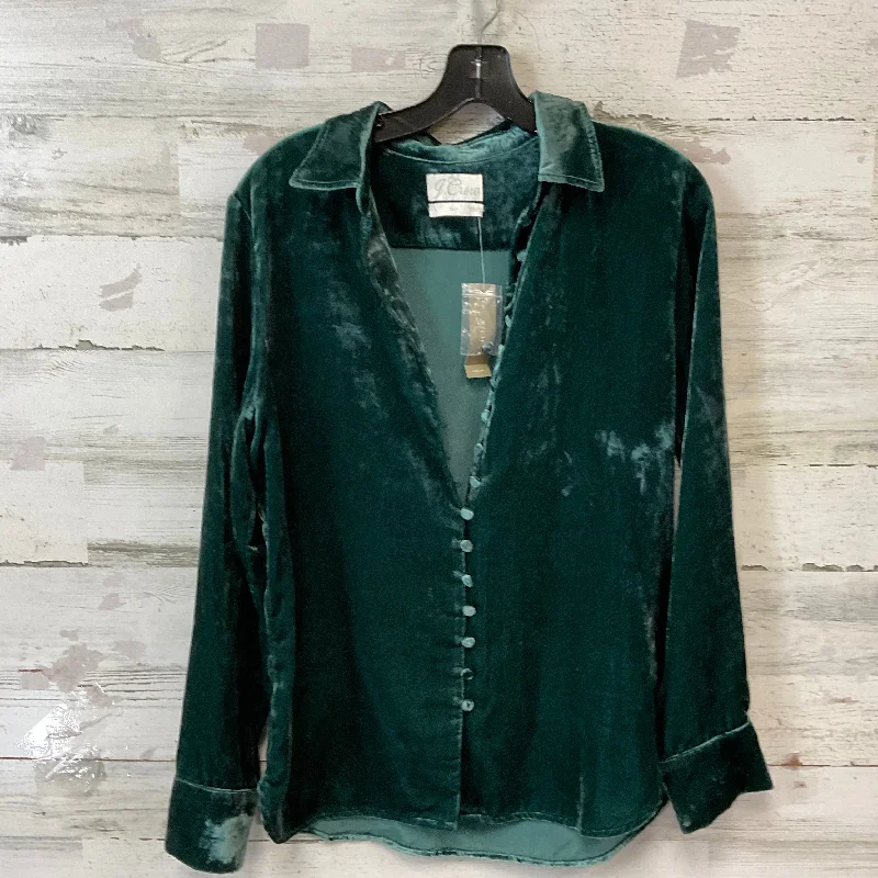 Blouse Long Sleeve By J. Crew In Green, Size: S