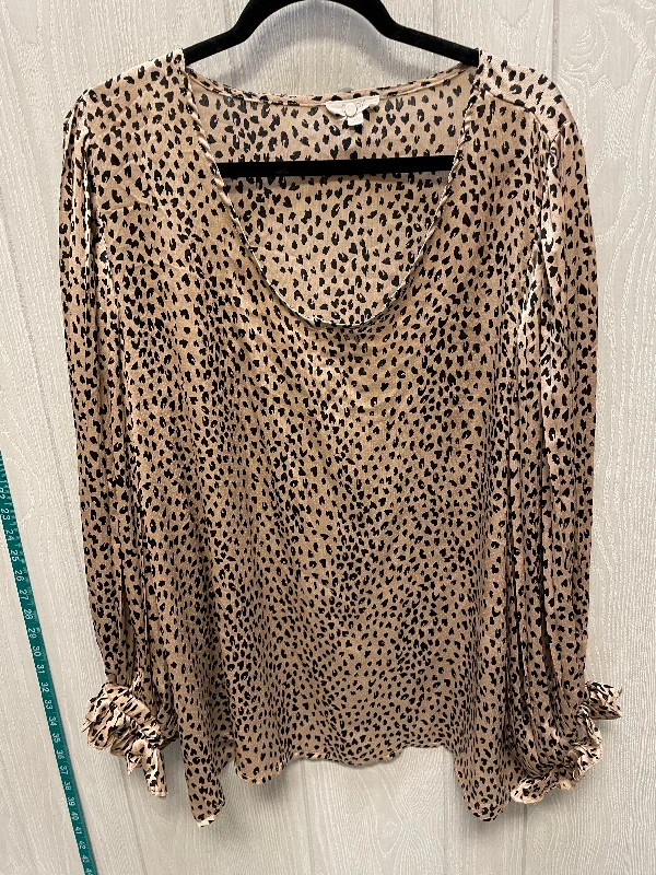 Blouse Long Sleeve By Oddi In Animal Print, Size: 1x