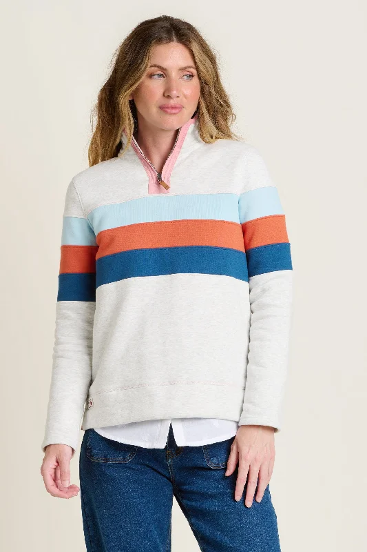 Chest Stripe Quarter Zip Sweatshirt