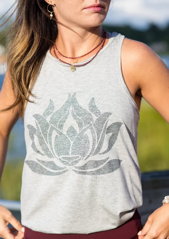 Sparkle LOTUS Heather Grey Racerback Tank