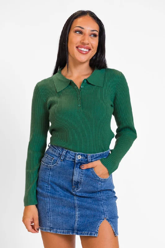 The Only Way Evergreen Collared Sweater SALE FINAL SALE