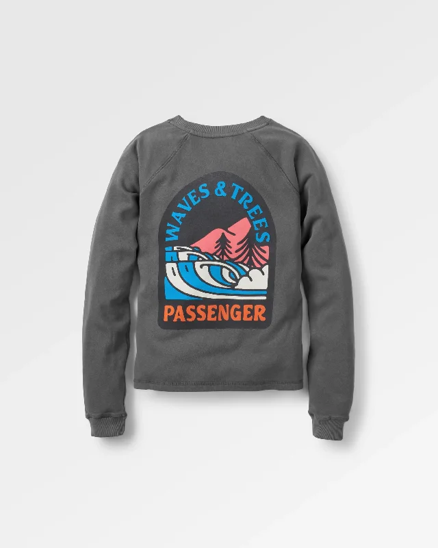 Waves & Trees Recycled Cotton Sweatshirt - Charcoal